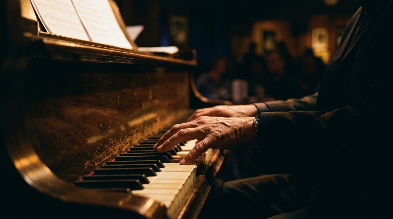 jazz pianist hands on keys
